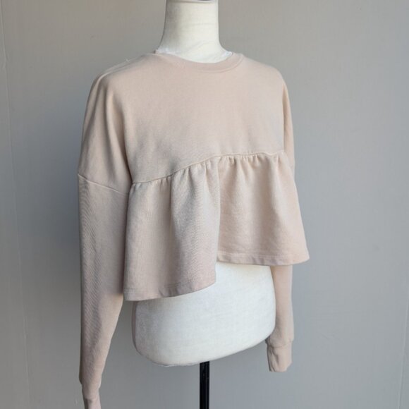 Zara Beige Ruffle Peplum Sweater - Picture 3 of 5